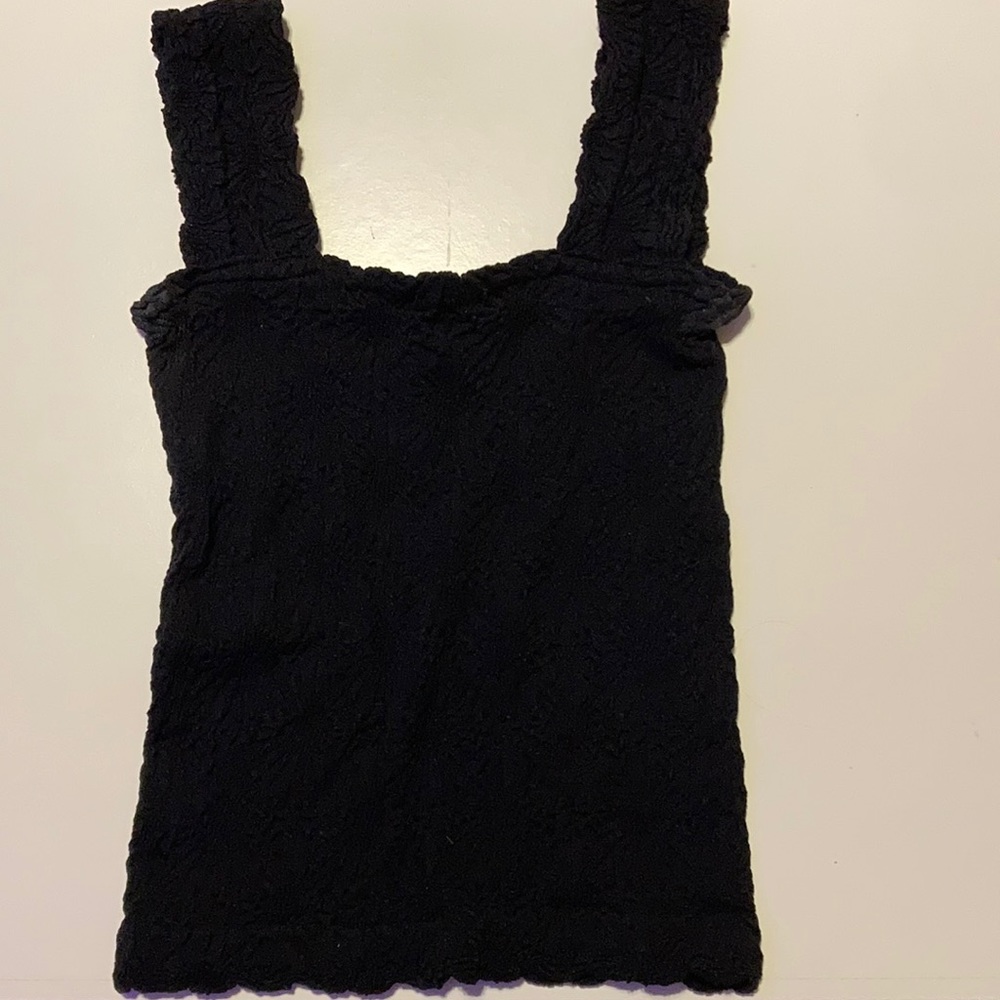 blanco smocked flower pattern tank